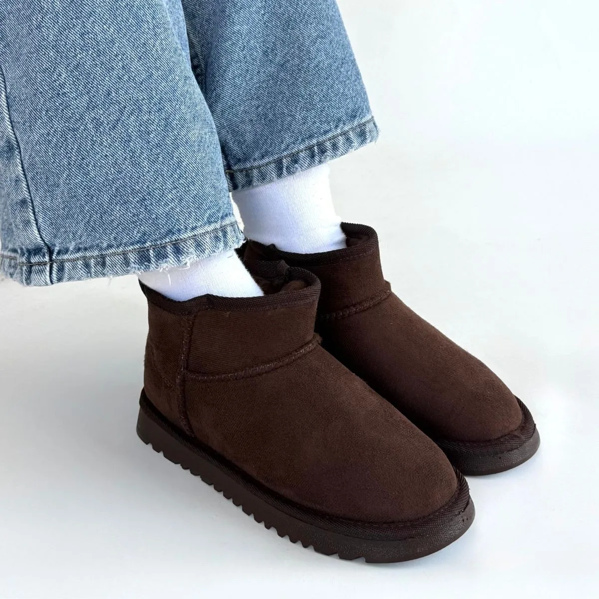 Erbilden Elsa Kahverengi Süet İçi Kürklü Bağcıksız Kadın Bot