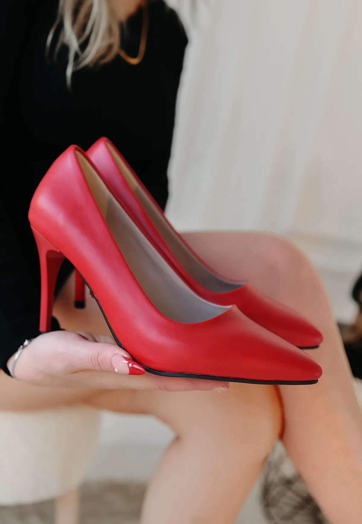 Jilya Kırmızı Rugan Stiletto Ayakkabı