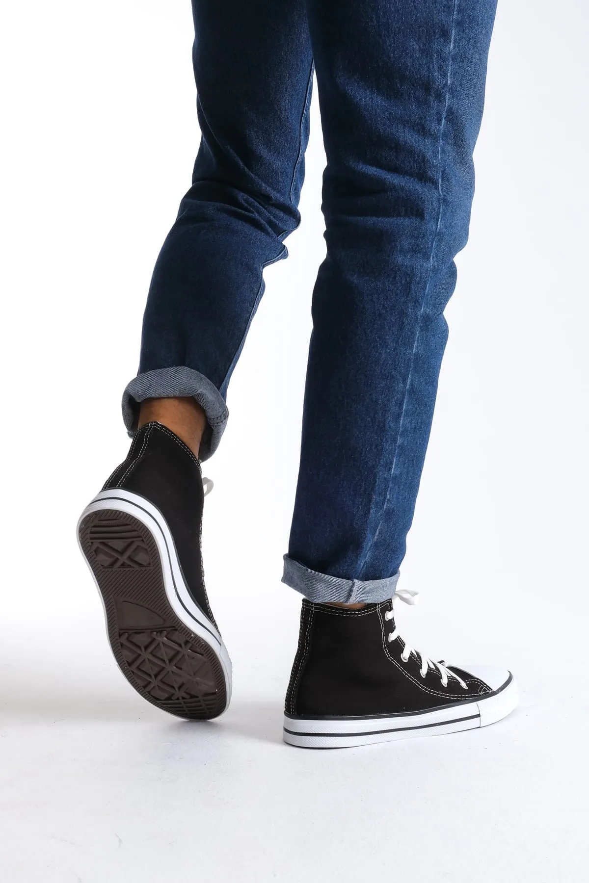 Joy Man JY0423 AXE Bağcıklı Keten Erkek Bilekli Sneaker Ayakkabı Siyah