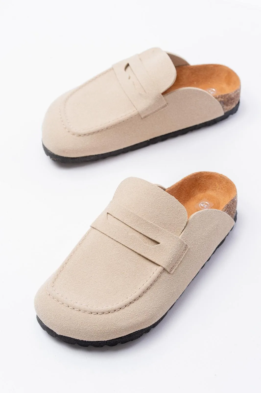 Joy Man JY0456 Rayn Bağcıksız Hakiki Süet Deri Erkek Günlük Mantar Taban Loafer Krem