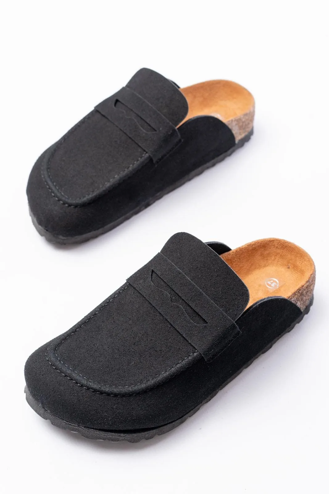 Joy Man JY0456 Rayn Bağcıksız Hakiki Süet Deri Mantar Taban Erkek Loafer Siyah