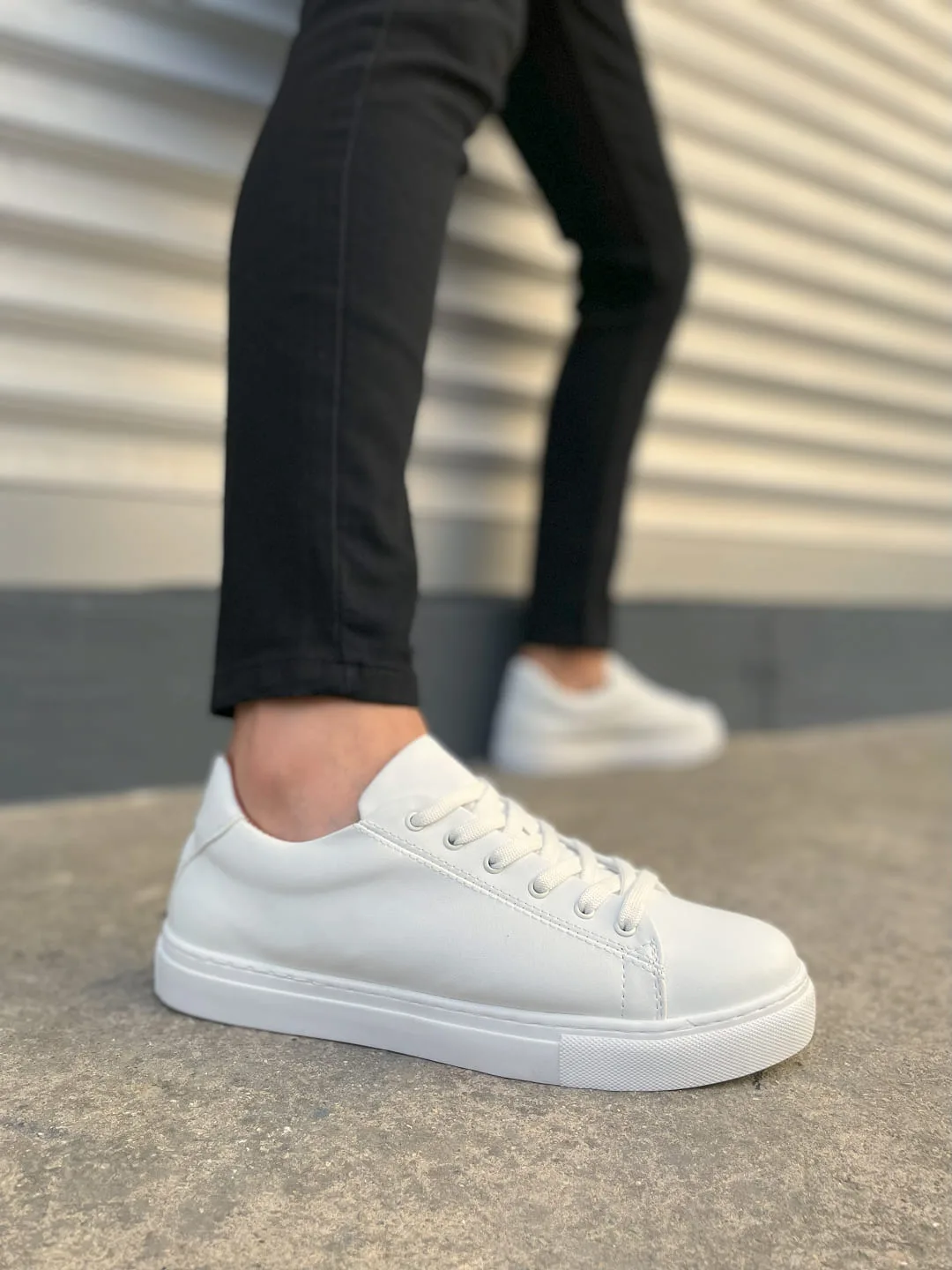 Joy Man JY122 Mode Bağcıklı Cilt Erkek Günlük Sneaker Ayakkabı Beyaz