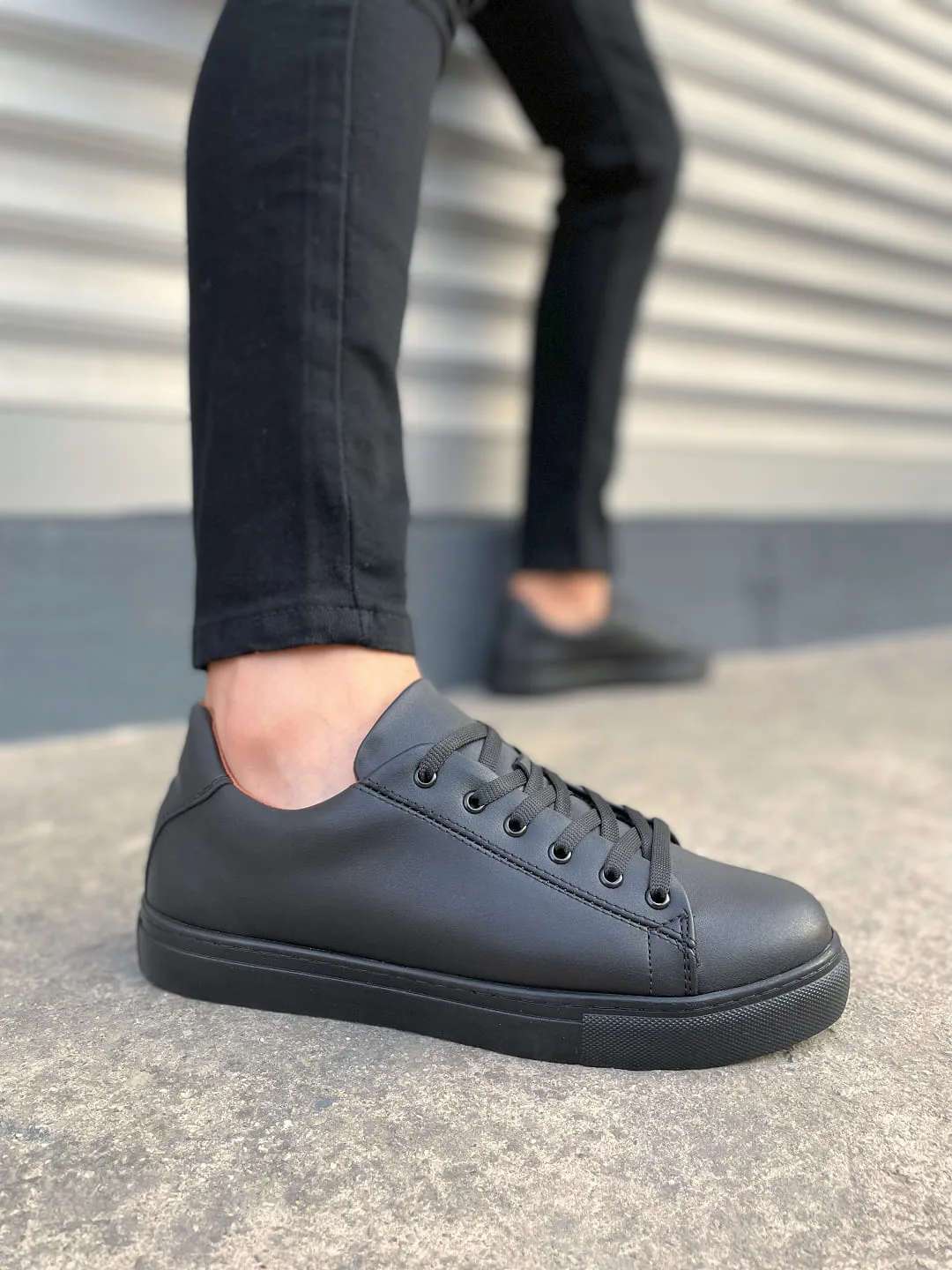 Joy Man JY122 Mode Bağcıklı Cilt Erkek Günlük Sneaker Ayakkabı Siyah