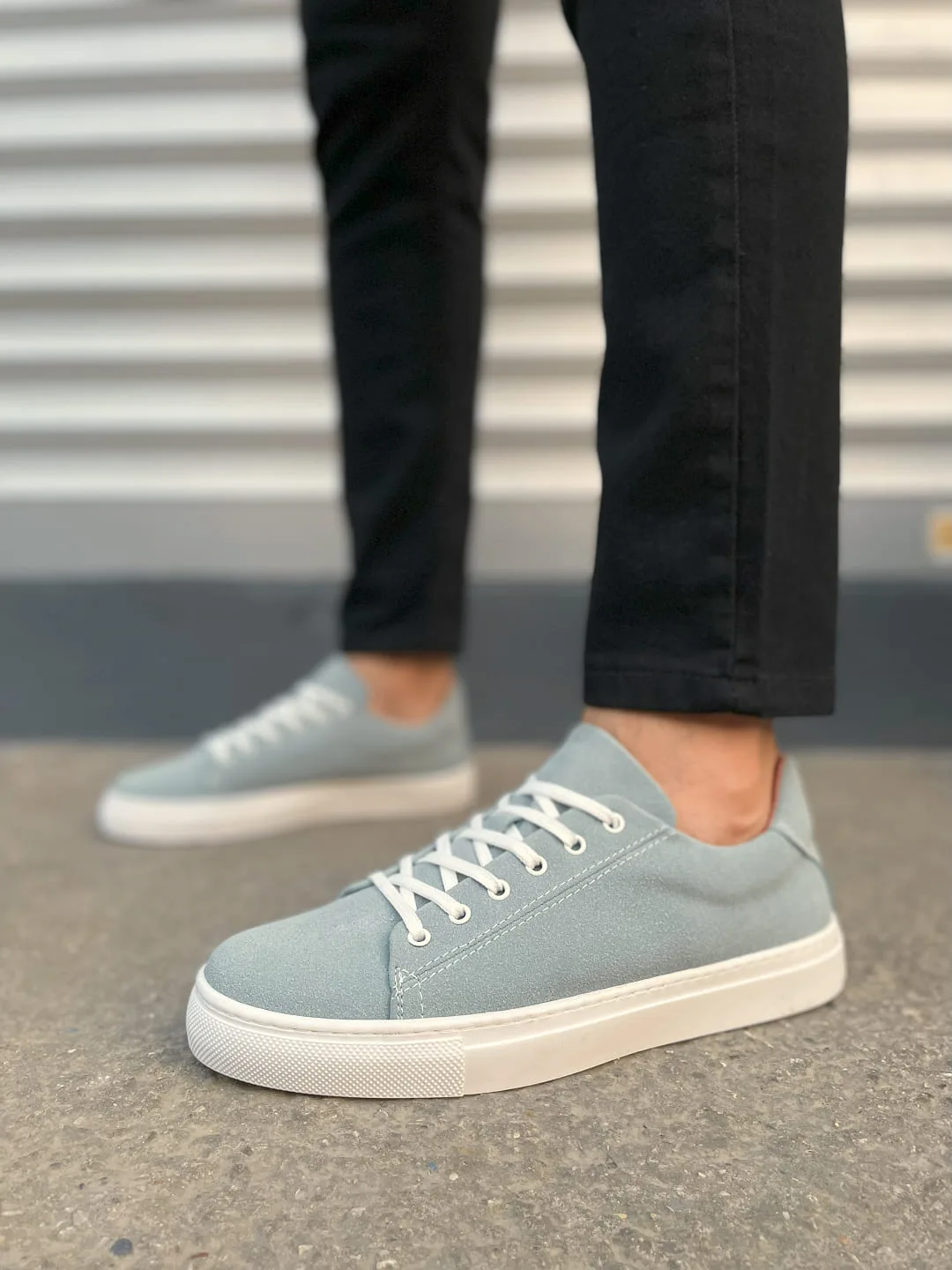 Joy Man JY122 Mode Bağcıklı Süet Erkek Günlük Sneaker Ayakkabı Mavi
