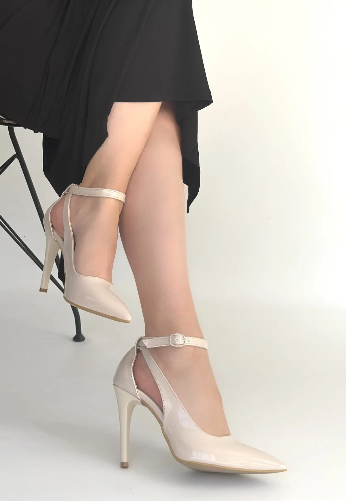 Wenni Erbilden Bej Rugan Stiletto Topuklu Ayakkabı 9 CM