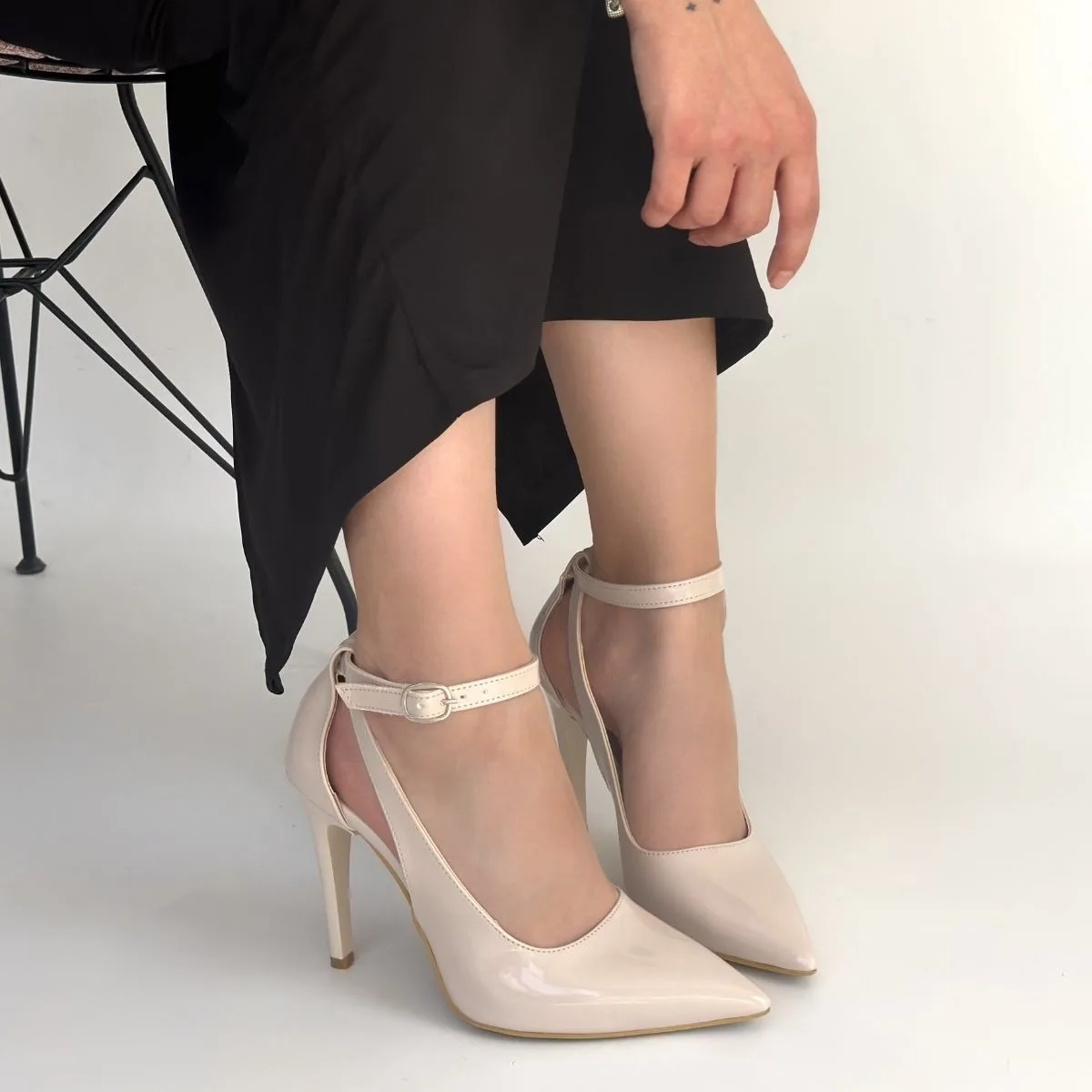 Wenni Erbilden Bej Rugan Stiletto Topuklu Ayakkabı 9 CM